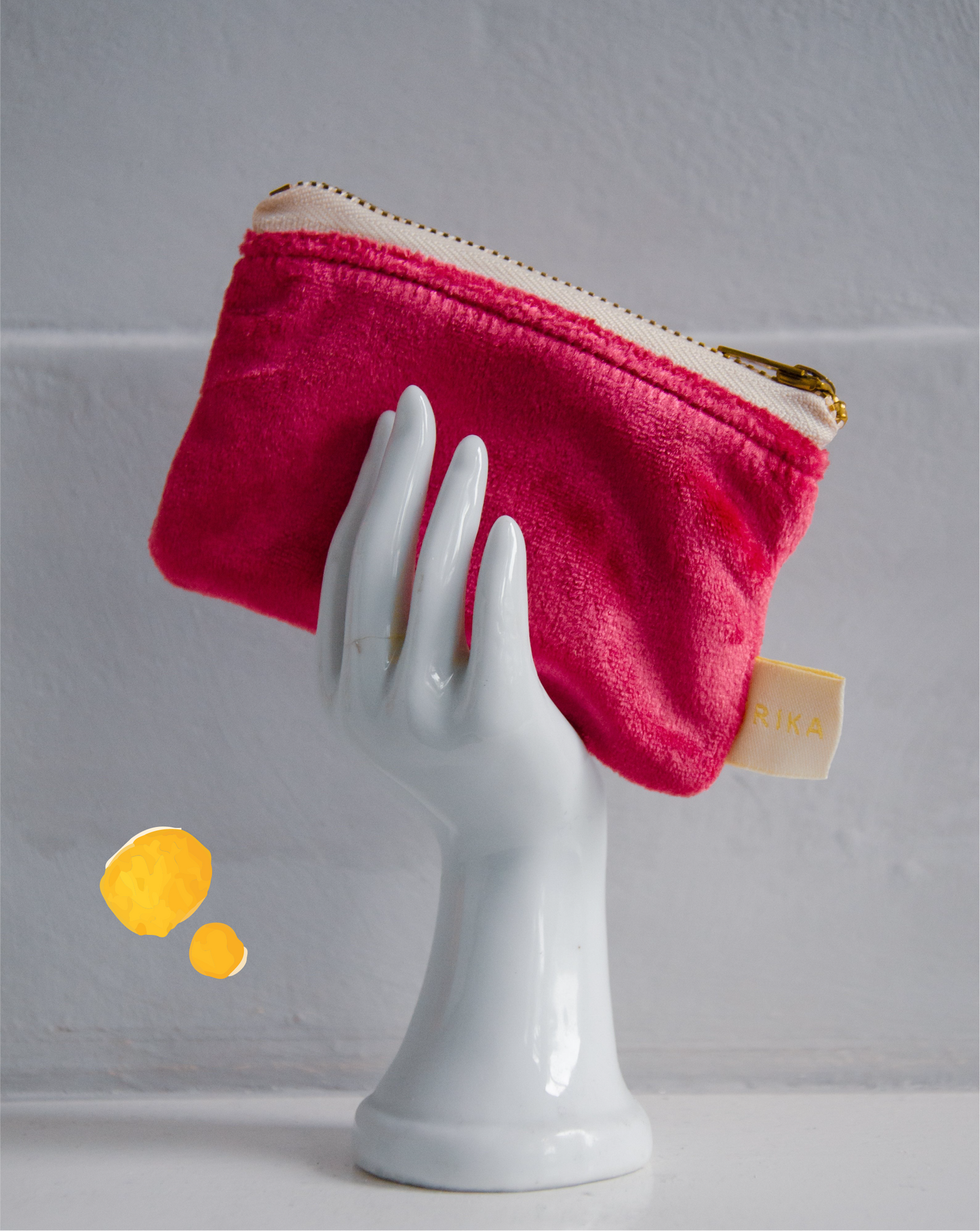 SPARK - Lined Velvet Zipper Pouch