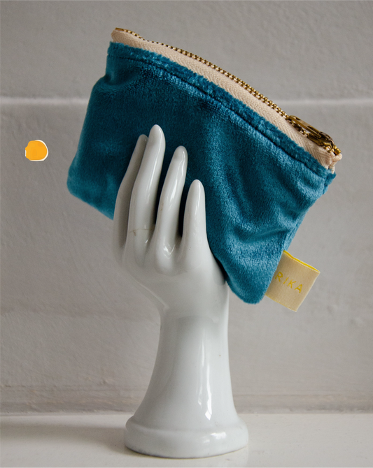 PEACE - Lined Velvet Zipper Pouch