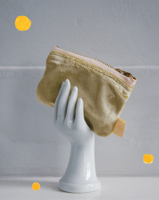 NATURE - Lined Velvet Zipper Pouch