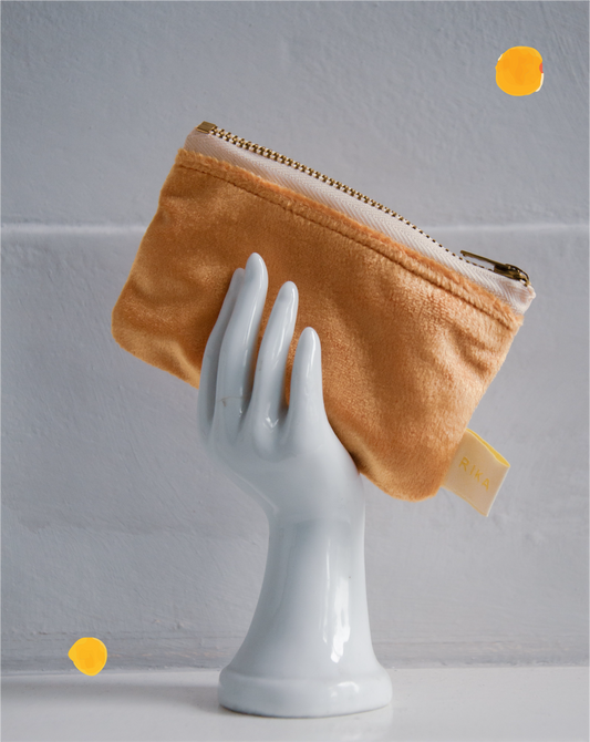 GLOW - Lined Velvet Zipper Pouch