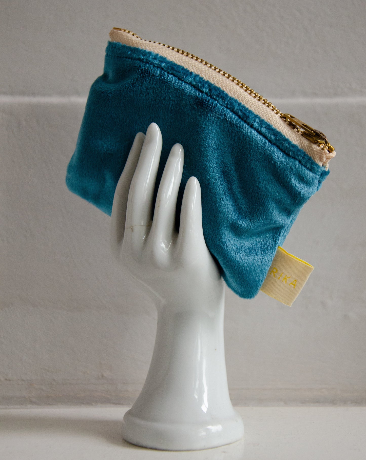 PEACE - Lined Velvet Zipper Pouch