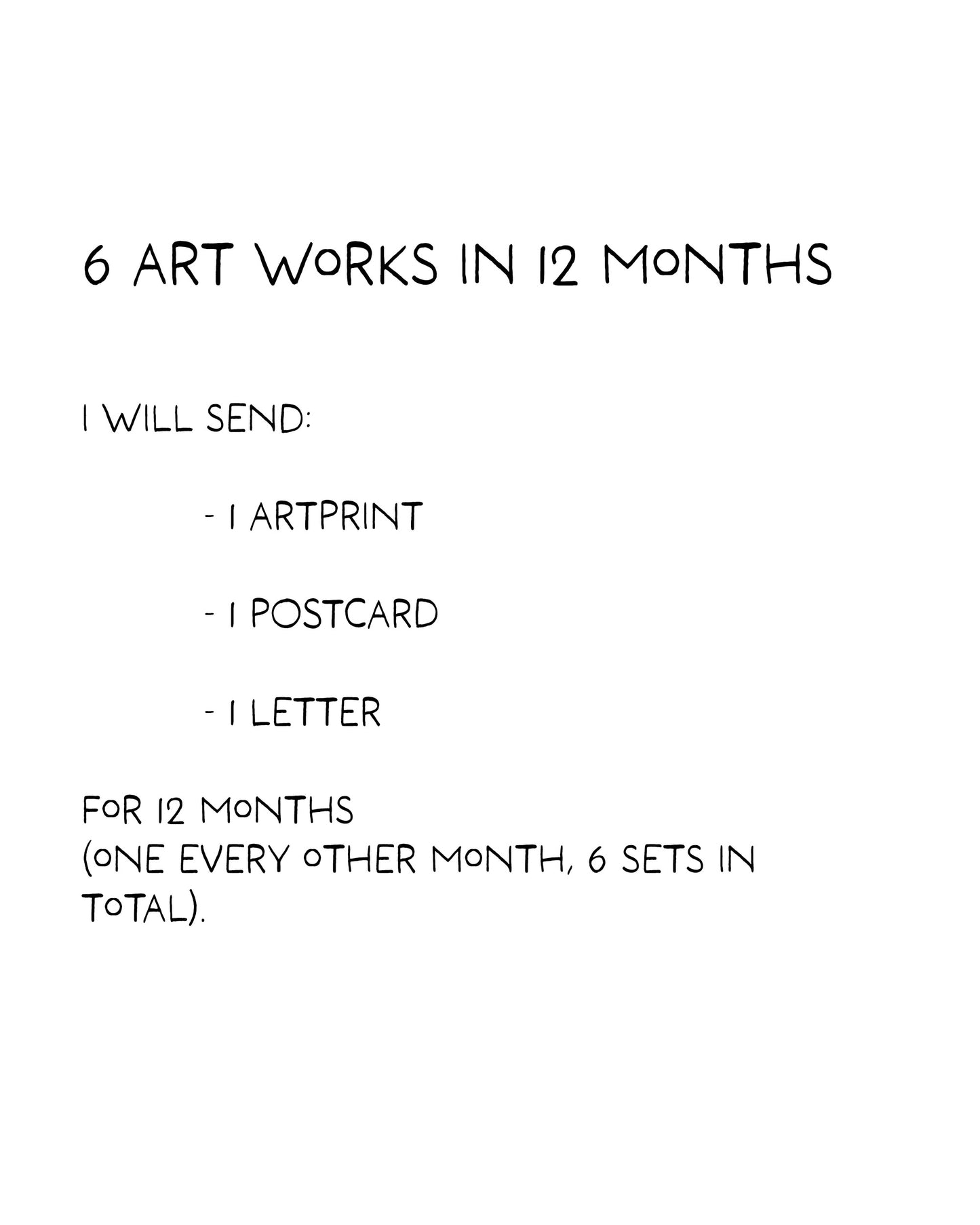 Art Work Sending Service - 6 Art Prints in 12 Months